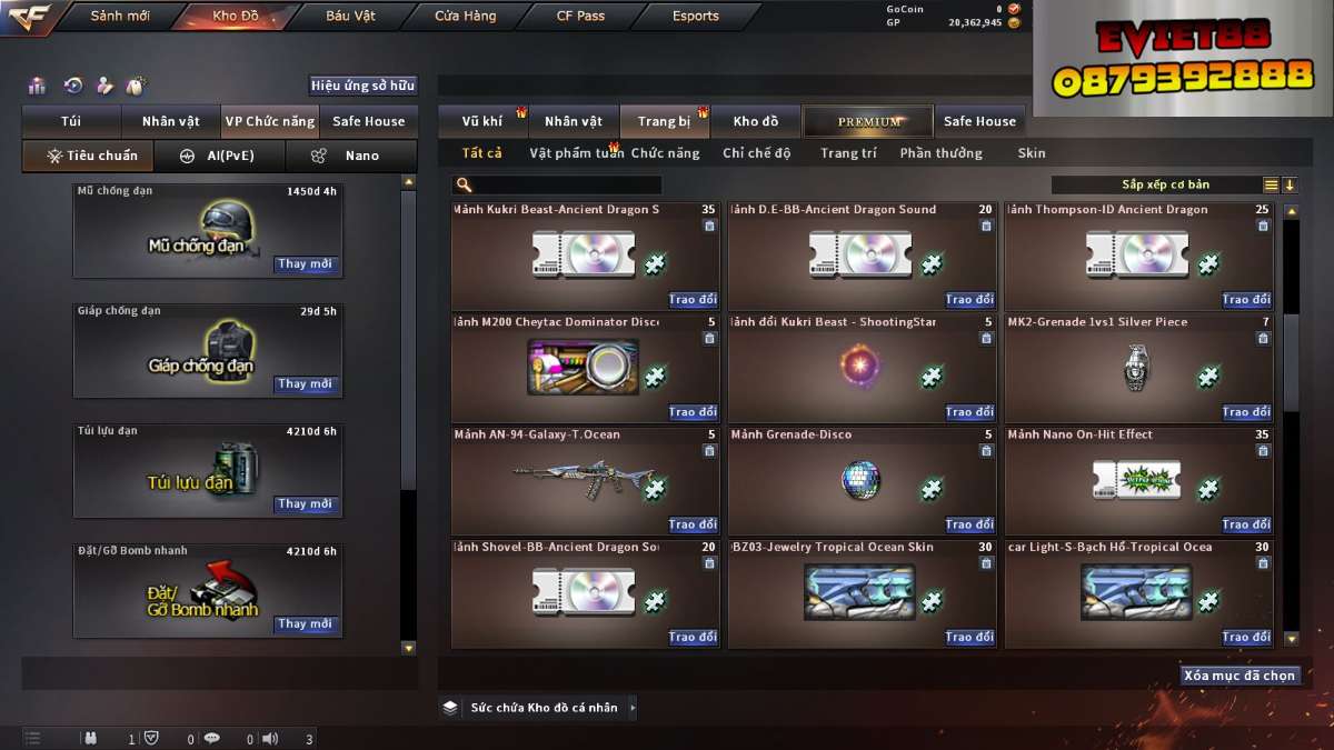 shop acc cf uy tin gia re